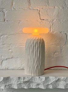 Handmade Flat White Ceramic Table Lamp