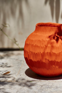 Cadmium Orange Moon Vase
