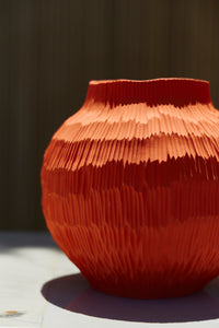 Cadmium Orange Moon Vase