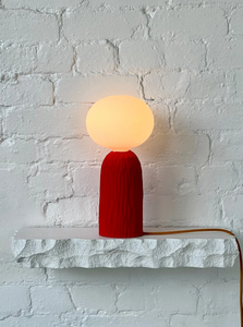 Handmade Oval Red Ceramic Table Lamp